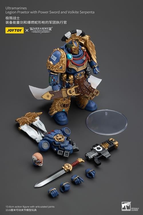 Ultramarines Legion Praetor with Power Sword and Volkite Serpenta 1/18 Scale | Warhammer 40K: The Horus Heresy | Joy Toy