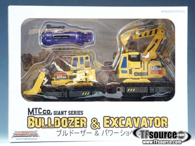 Giant Set A Bulldozer and Excavator Yellow Version | MakeToys Mtcombiner Series