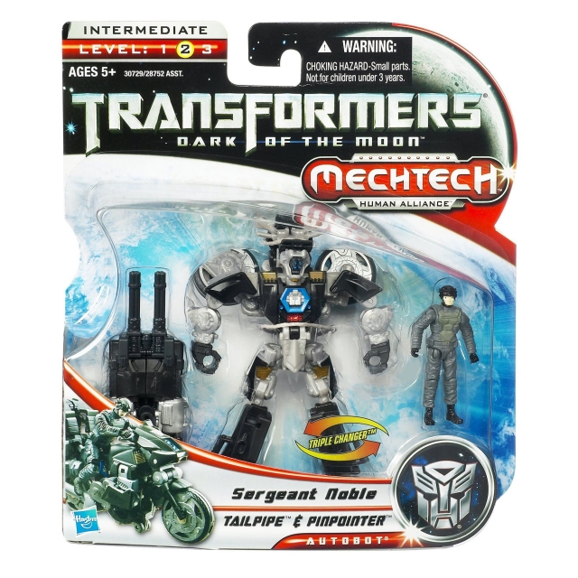 Basic Class Human Alliance Tailpipe and Pinpointer with Sergeant Noble | Transformers 3 Dark of the Moon DOTM
