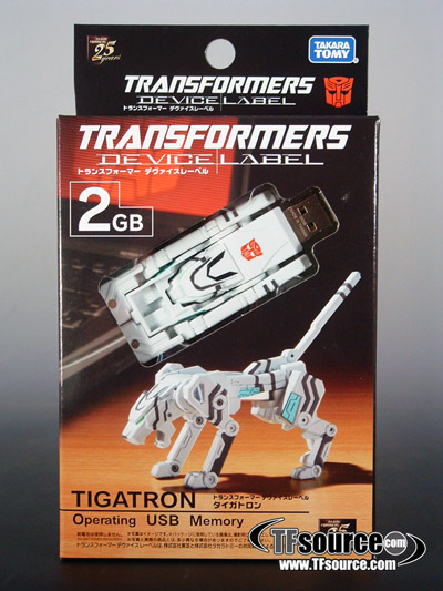 Tigatron Transforming USB Flash Memory 2GB | Transformers Device Label