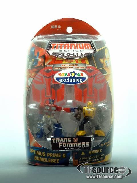 Optimus Prime and Bumblebee Exclusive Supermetal Finish 3-Inch | Transformers Titanium Robot Masters