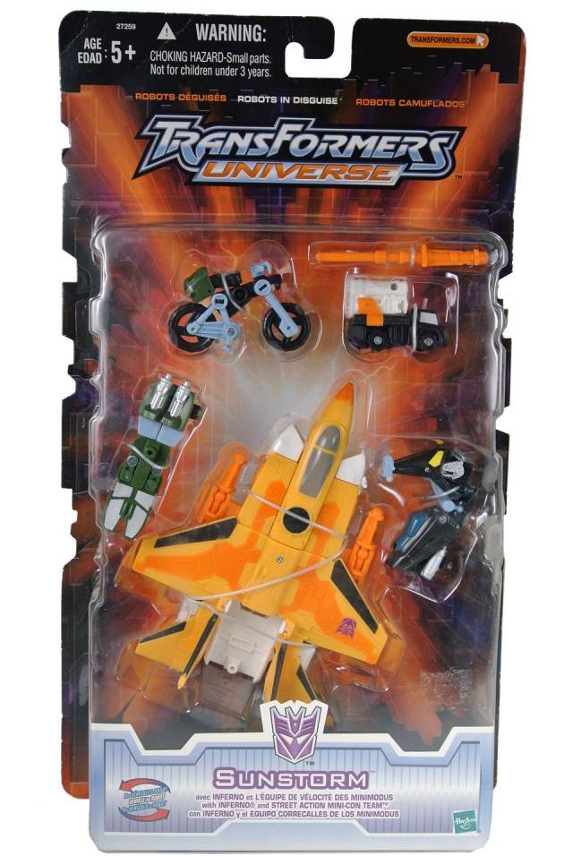 Deluxe Class Sunstorm with Inferno and Street Action Mini-Con Team | Transformers Universe