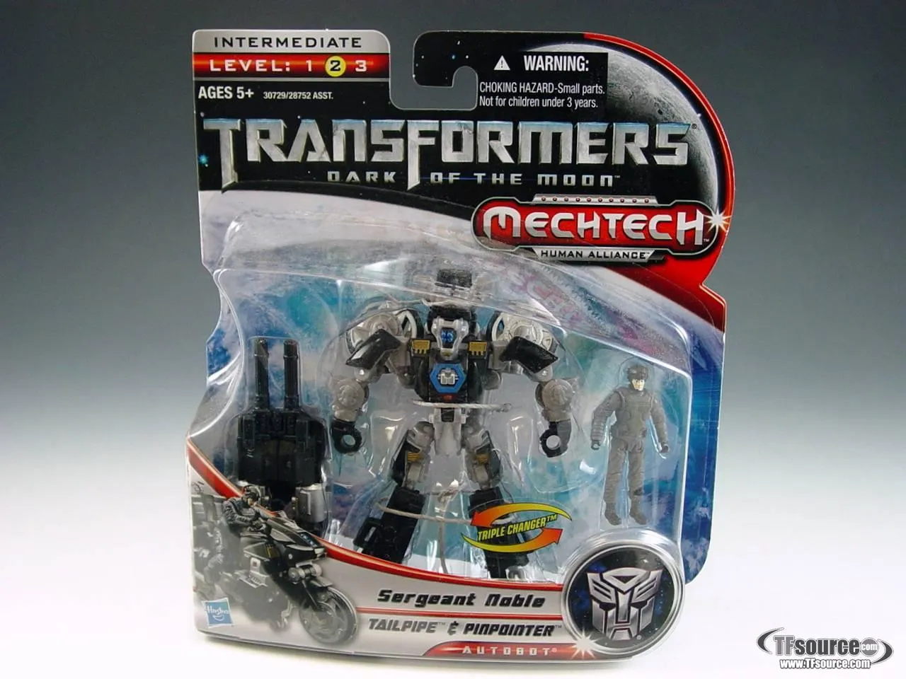 Basic Class Human Alliance Tailpipe and Pinpointer with Sergeant Noble | Transformers 3 Dark of the Moon DOTM