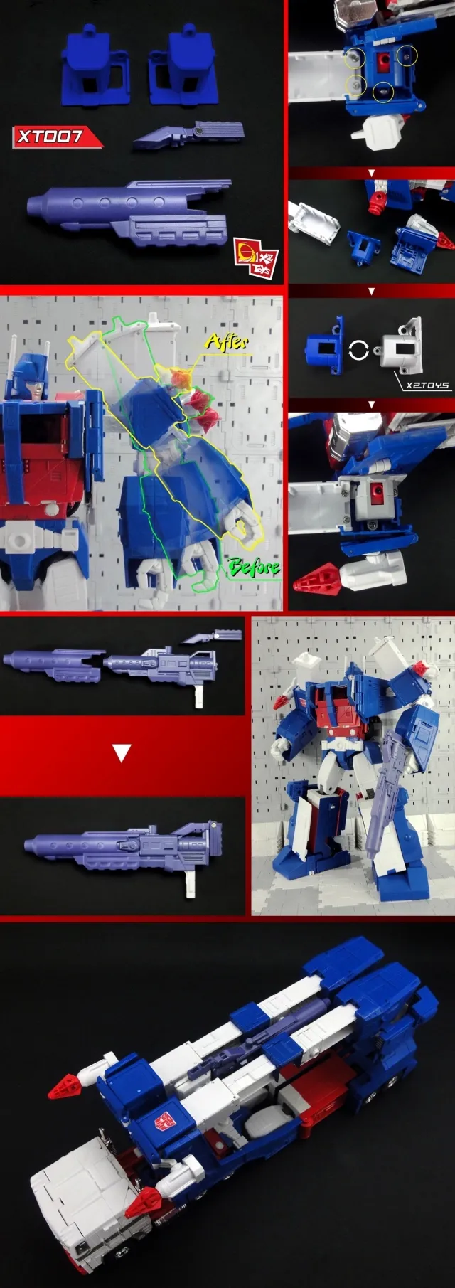 XT009 Leader Ultra Magnus Combiner Wars Upgrade Kit | X2 Toys | Upgrade Kit