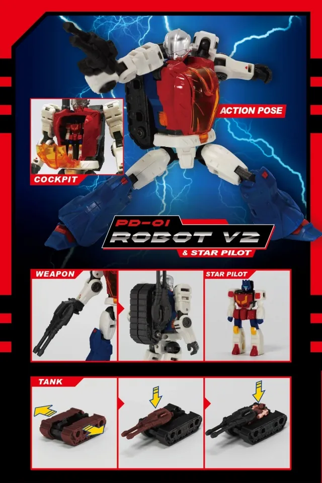 PD-01 Robot V and Star Pilot Upgrade Kit for Transformers Masterpiece MP-24 Star Saber | Perfect Effect