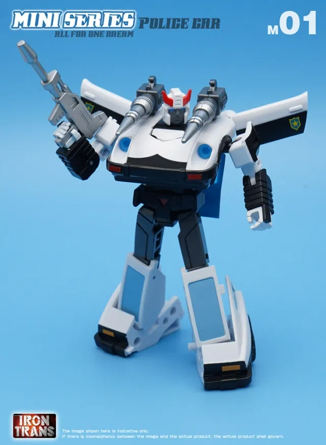 M01 Police Car M02 Thunderbolt M03 Smog Set of 3 Figures | Iron Trans