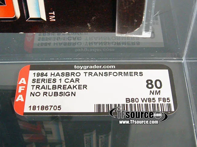 Trailbreaker AFA 80 G1 Car Vintage Transformers G1