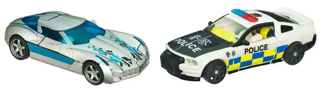 Hunters Rumble Exclusive Sideswipe vs Barricade  Deluxe Class | Transformers Hunt for the Decepticons HFTD