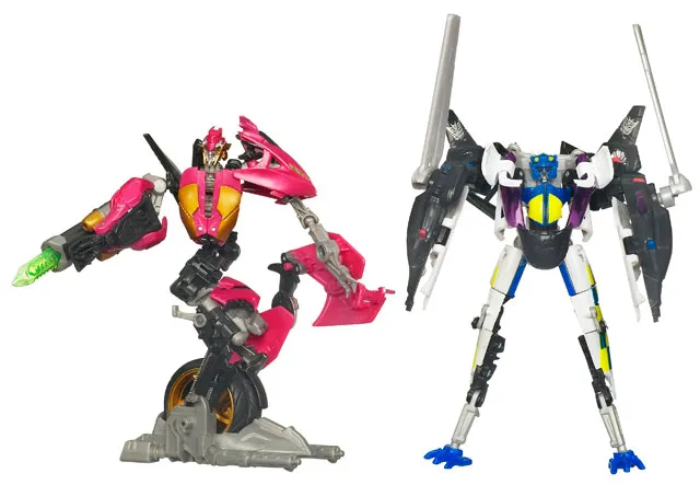 Rotorwash Rumble Exclusive Arcee vs Rumble  Deluxe Class | Transformers Hunt for the Decepticons HFTD