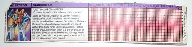 Tech Spec Starscream