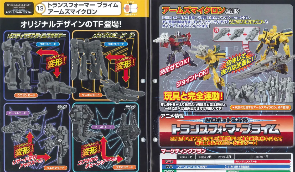 Arms Micron Set of 4 Weapons | Japanese Transformers Prime Arms Micron