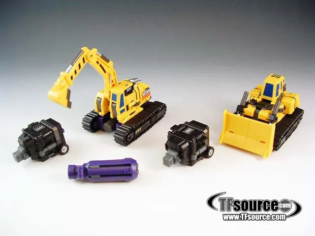Giant Set A Bulldozer and Excavator Yellow Version | MakeToys | Mtcombiner
