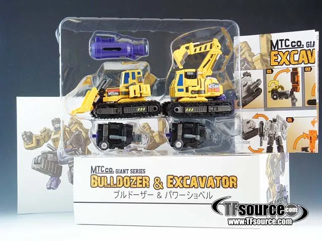 Giant Set A Bulldozer and Excavator Yellow Version | MakeToys | Mtcombiner