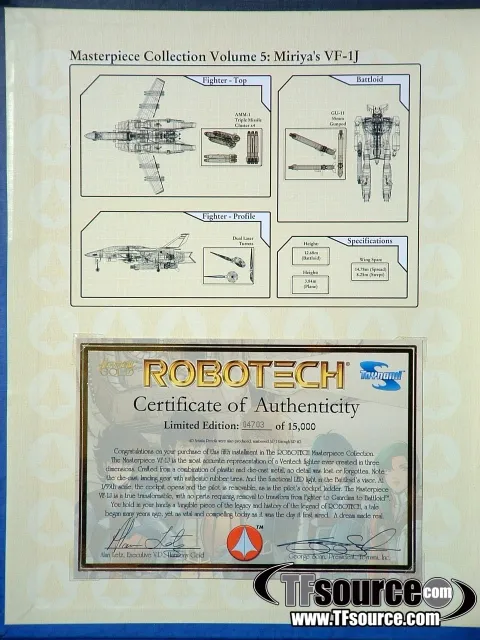 Robotech - Masterpiece Collection - Volume #5 - VF-1J Miriya - MIB - 100% Complete