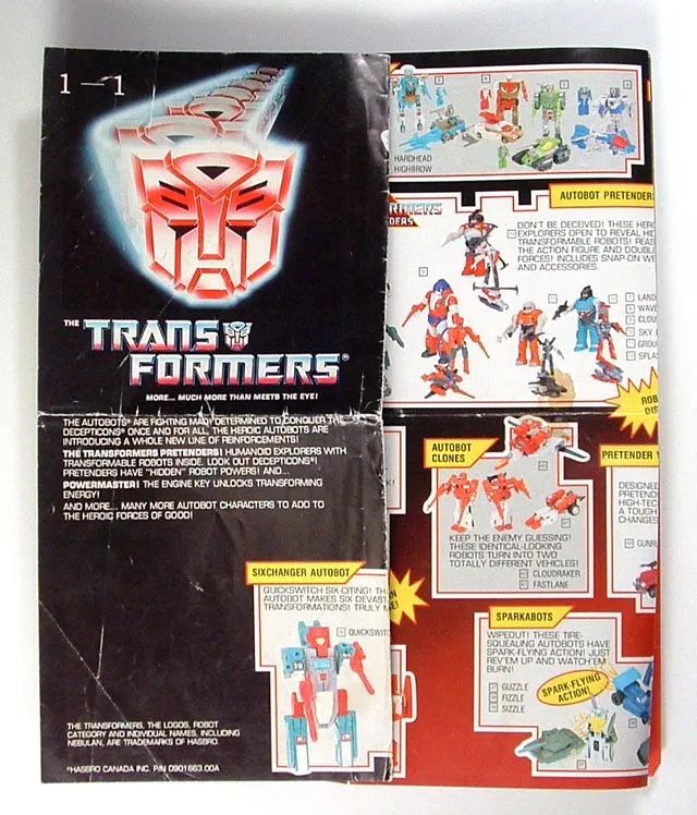 1988 Transformers 5th Series Catalog