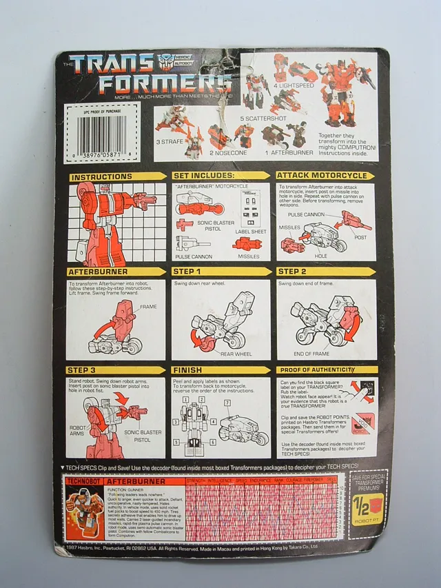 Afterburner Combiner Vintage Transformers G1