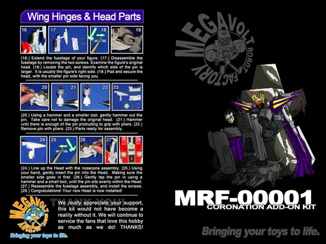 Coronation Custom Upgrade Kit | Transformers Henkei Classics Starscream