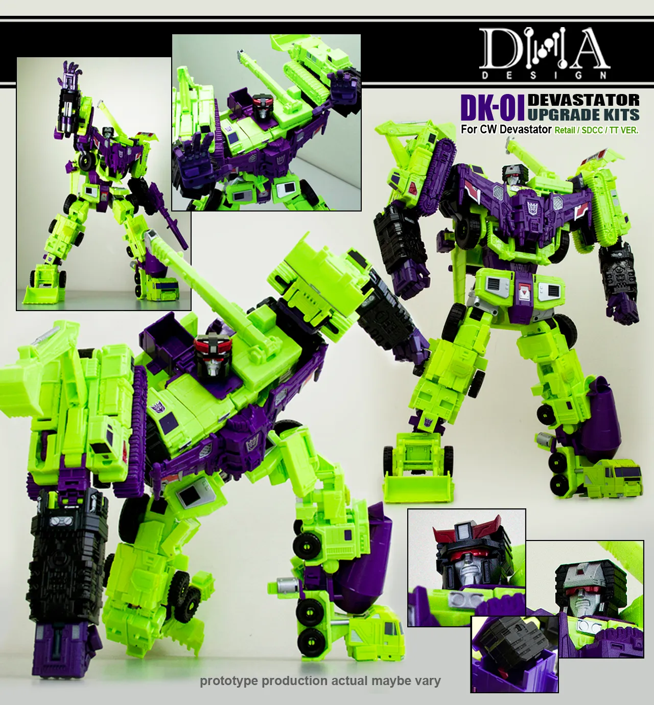 DK-01 Upgrade Kit for Transformers Combiner Wars Devastator | Dna Design | Upgrade Kit