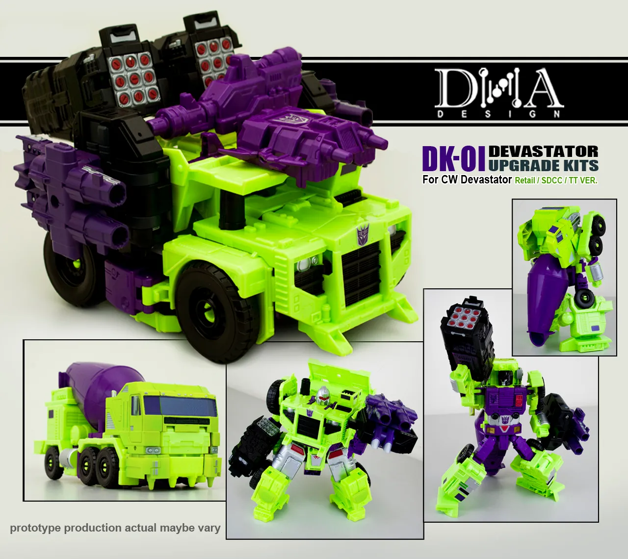 DK-01 Upgrade Kit for Transformers Combiner Wars Devastator | Dna Design | Upgrade Kit