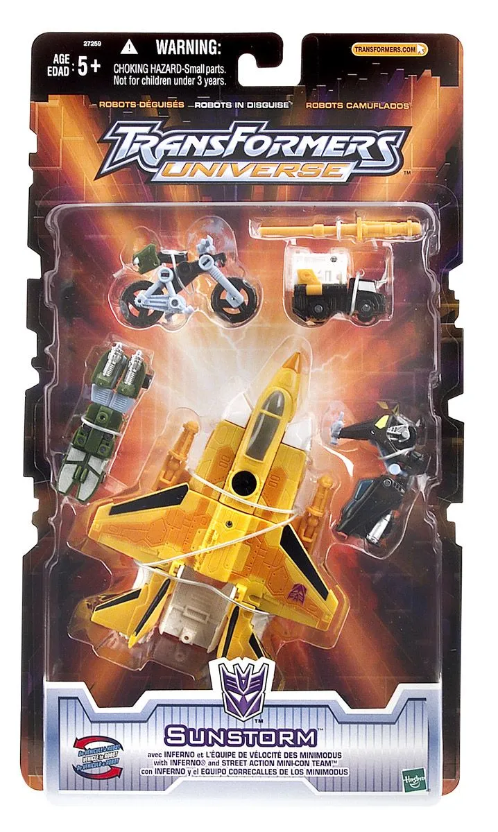 Deluxe Class Sunstorm with Inferno and Street Action Mini-Con Team | Transformers Universe