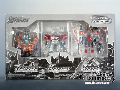 Crystal Galaxy Convoy Megatron and Starscream TV Magazine EZ Collection Exclusive Set | Transformers Galaxy Force Cybertron
