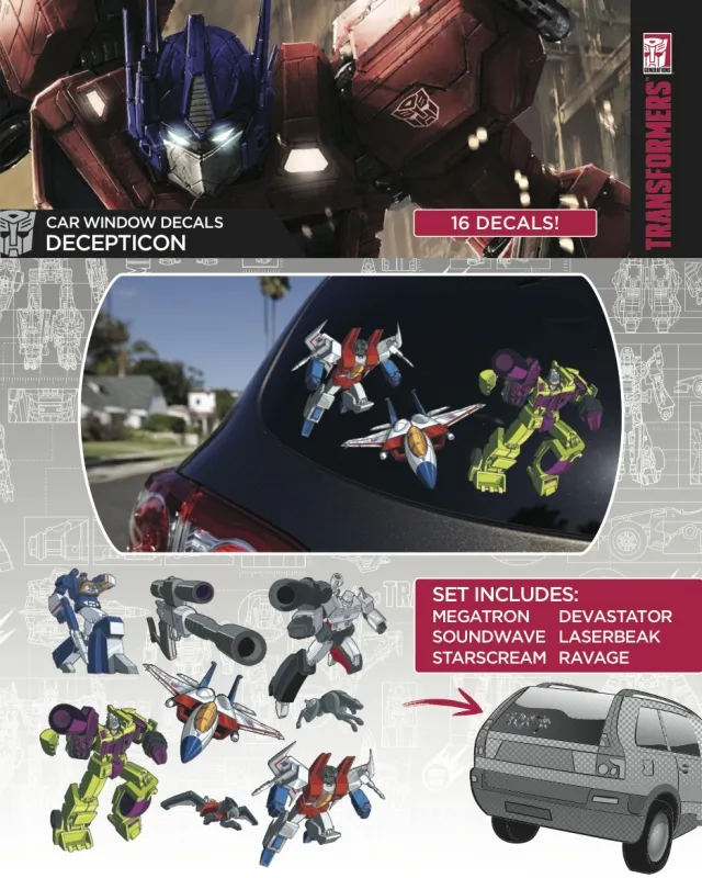 Decepticon Family Pack Car Window Decal | Transformers G1 Generation One