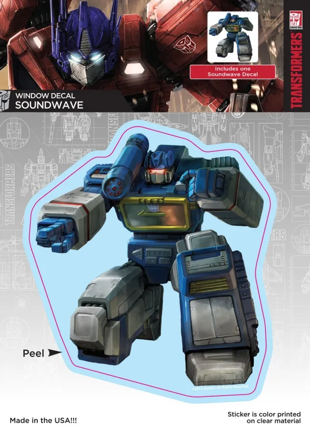 Soundwave Car Window Decal | Transformers G1 Generation One