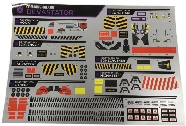 Devastator Sticker Set | Transformers Generations Combiner Wars