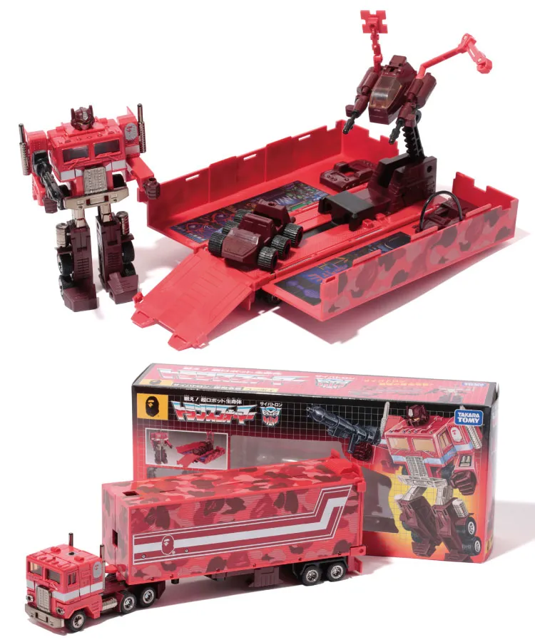 Transformers G1 Bathing Ape BAPEx Optimus Prime Red Camouflage Version Limited Edition | Transformers G1 Reissues
