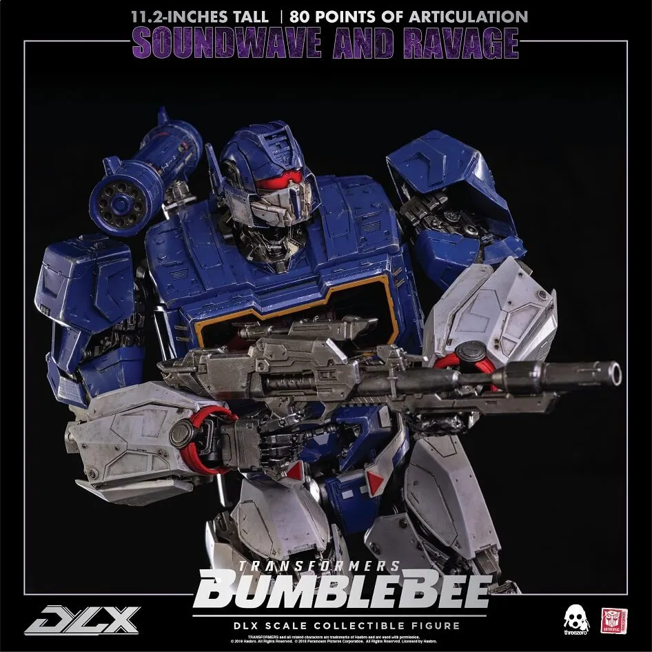 Soundwave and Ravage Collectible Figure DLX Scale Collectible Figure | Transformers: Bumblebee | threezero