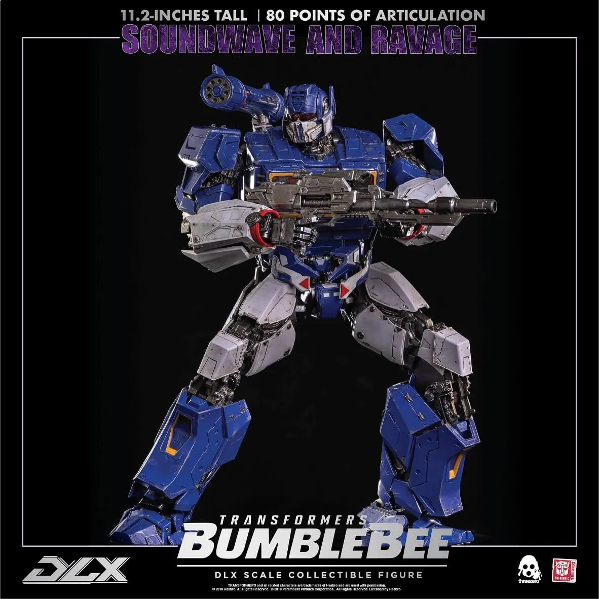 Soundwave and Ravage Collectible Figure DLX Scale Collectible Figure | Transformers: Bumblebee | threezero