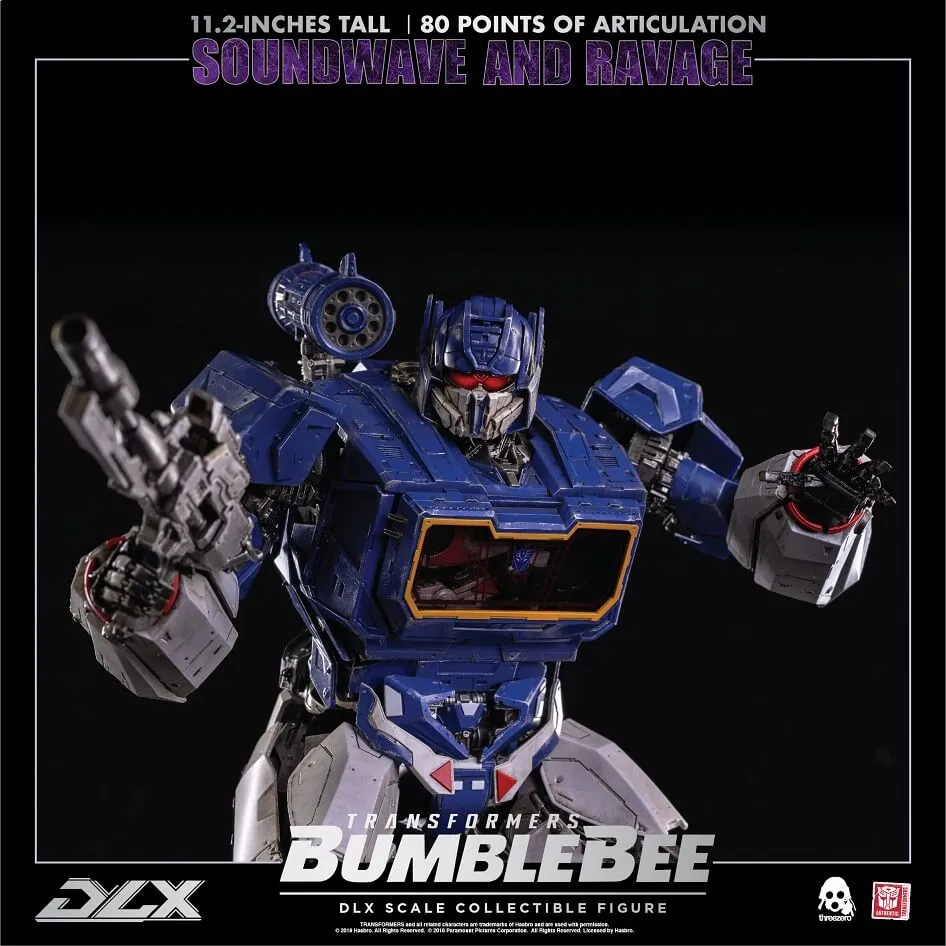 Soundwave and Ravage Collectible Figure DLX Scale Collectible Figure | Transformers: Bumblebee | threezero