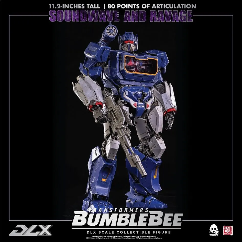 Soundwave and Ravage Collectible Figure DLX Scale Collectible Figure | Transformers: Bumblebee | threezero