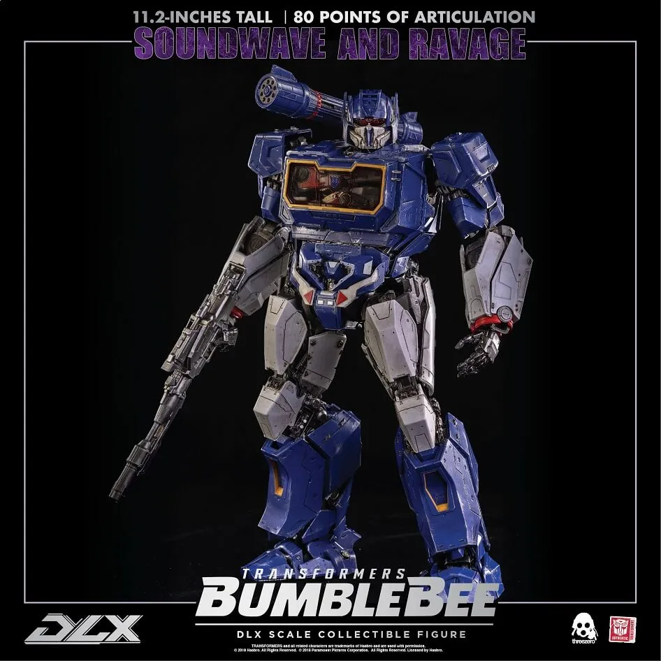 Soundwave and Ravage Collectible Figure DLX Scale Collectible Figure | Transformers: Bumblebee | threezero