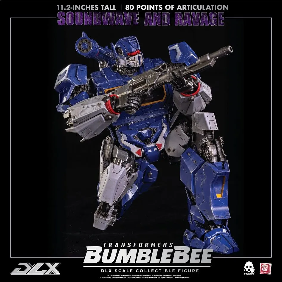 Soundwave and Ravage Collectible Figure DLX Scale Collectible Figure | Transformers: Bumblebee | threezero