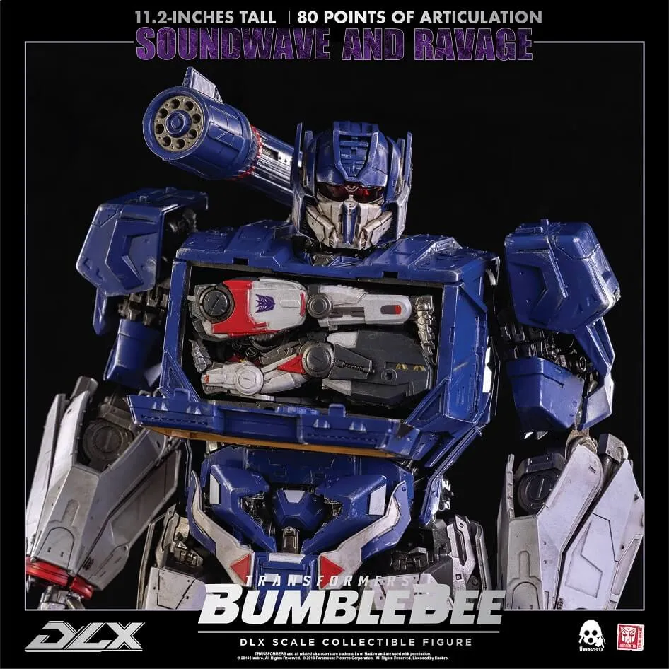 Soundwave and Ravage Collectible Figure DLX Scale Collectible Figure | Transformers: Bumblebee | threezero