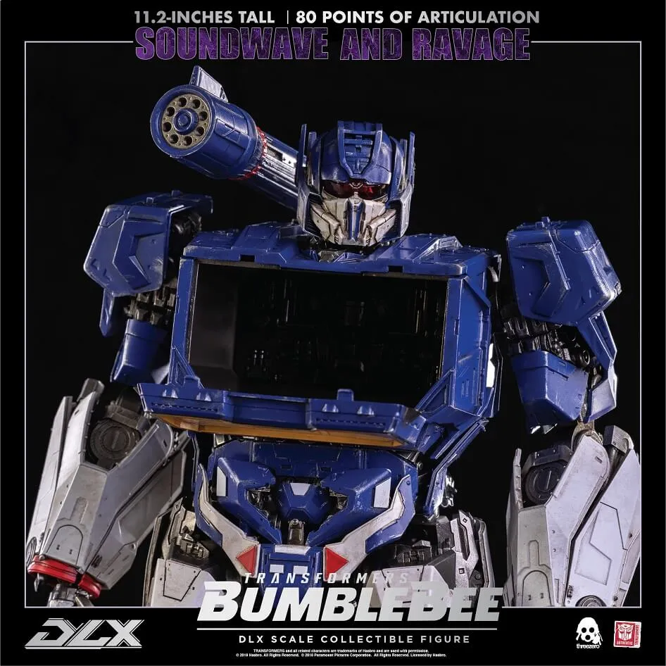 Soundwave and Ravage Collectible Figure DLX Scale Collectible Figure | Transformers: Bumblebee | threezero