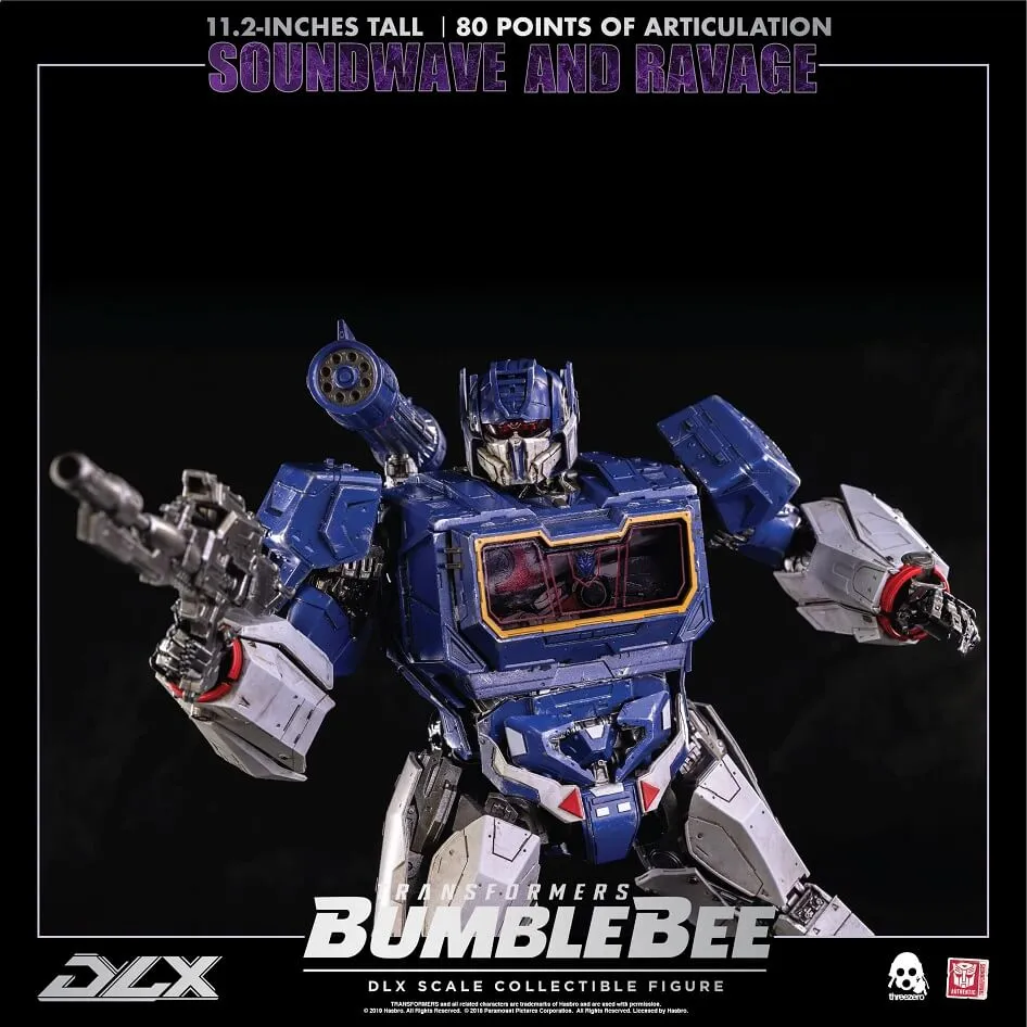 Soundwave and Ravage Collectible Figure DLX Scale Collectible Figure | Transformers: Bumblebee | threezero