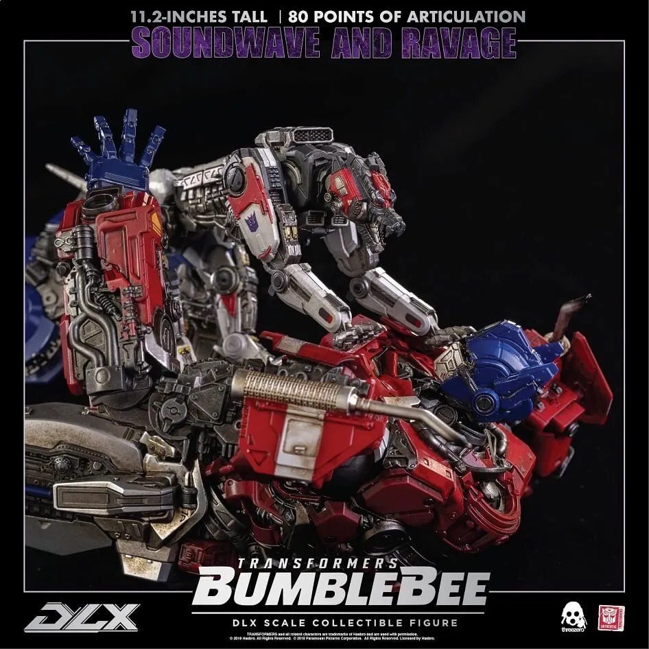 Soundwave and Ravage Collectible Figure DLX Scale Collectible Figure | Transformers: Bumblebee | threezero