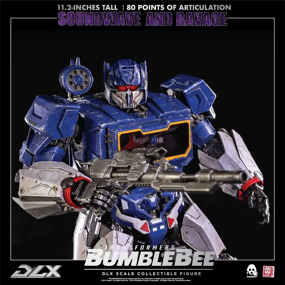 Soundwave and Ravage Collectible Figure DLX Scale Collectible Figure | Transformers: Bumblebee | threezero