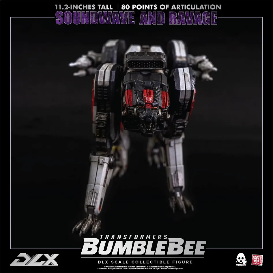 Soundwave and Ravage Collectible Figure DLX Scale Collectible Figure | Transformers: Bumblebee | threezero