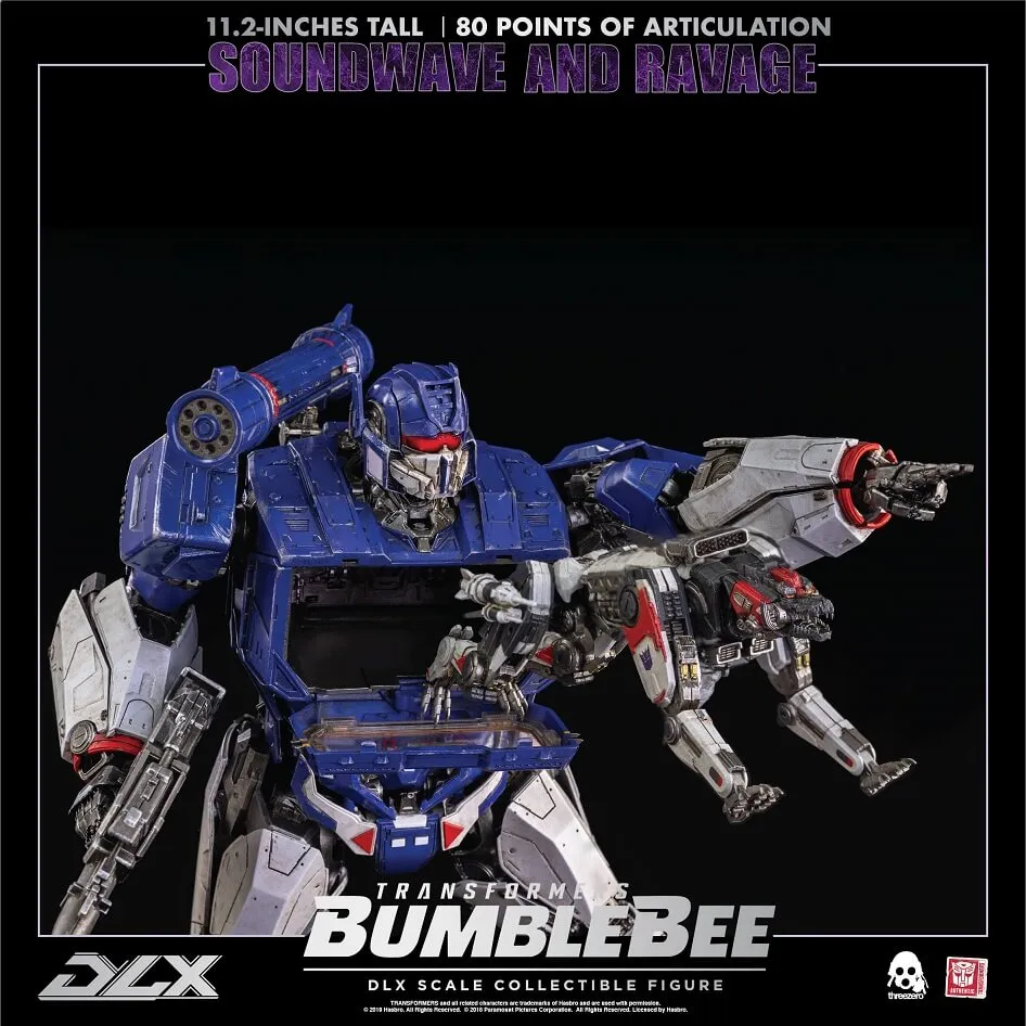 Soundwave and Ravage Collectible Figure DLX Scale Collectible Figure | Transformers: Bumblebee | threezero
