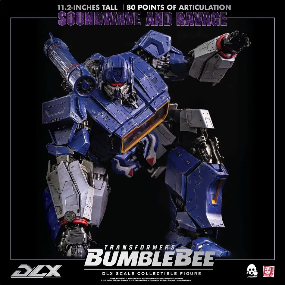 Soundwave and Ravage Collectible Figure DLX Scale Collectible Figure | Transformers: Bumblebee | threezero