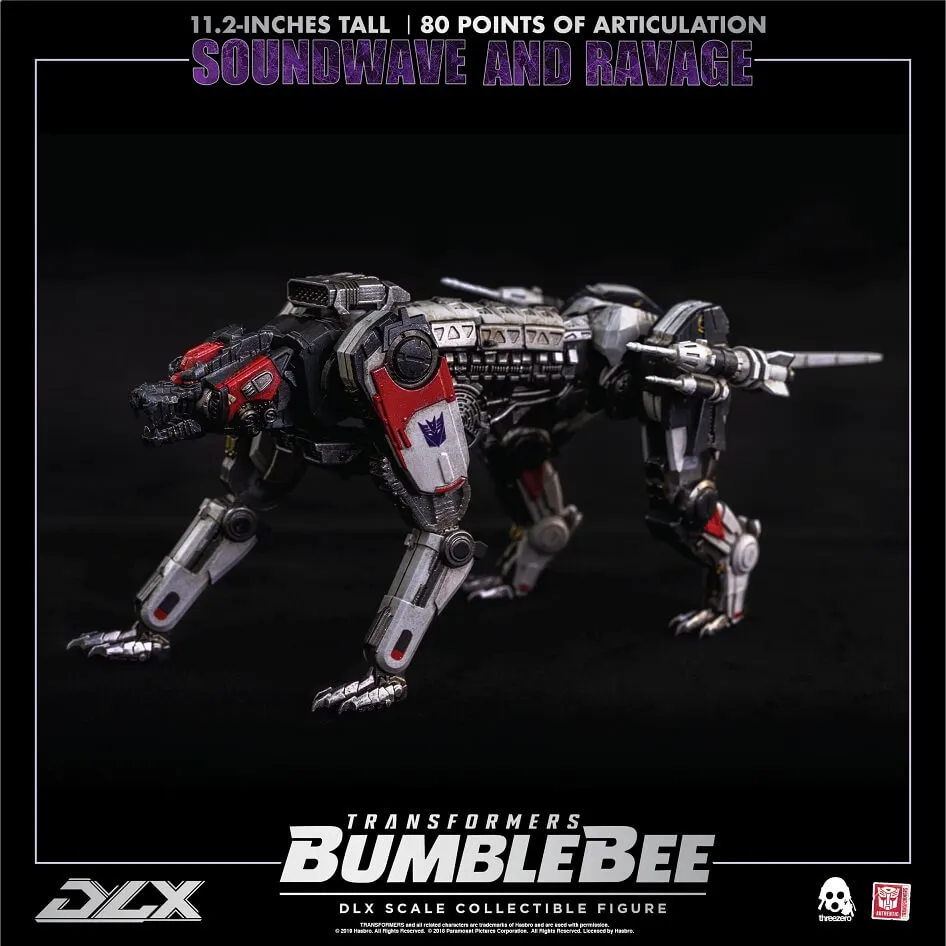 Soundwave and Ravage Collectible Figure DLX Scale Collectible Figure | Transformers: Bumblebee | threezero