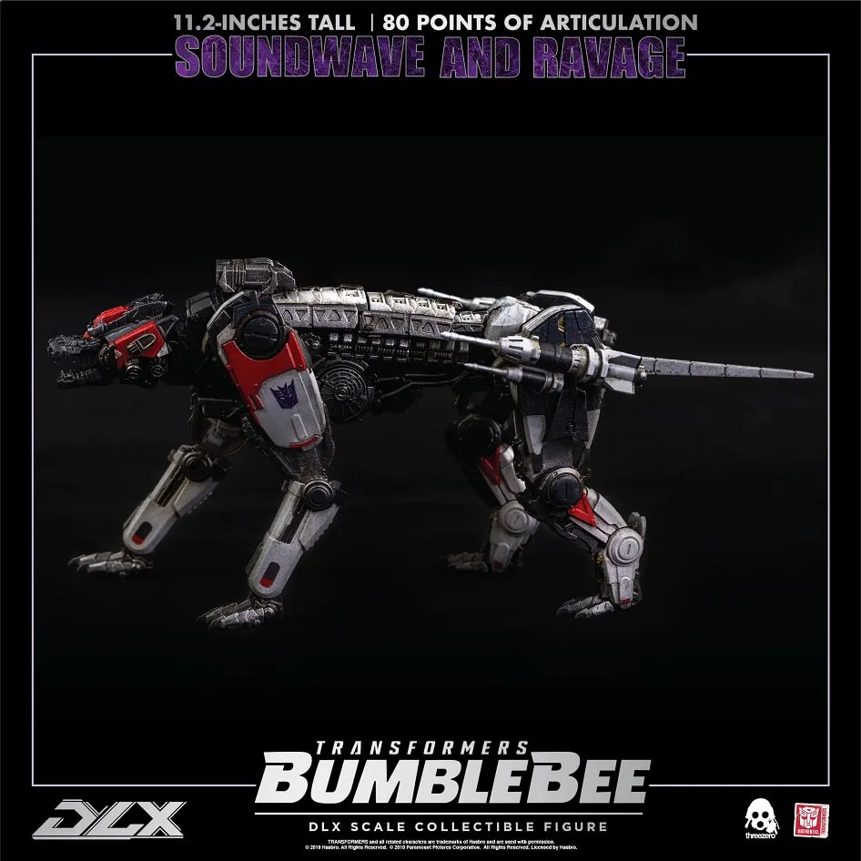 Soundwave and Ravage Collectible Figure DLX Scale Collectible Figure | Transformers: Bumblebee | threezero