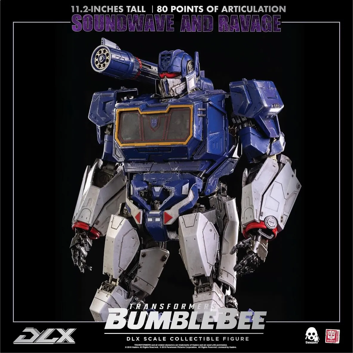 Soundwave and Ravage Collectible Figure DLX Scale Collectible Figure | Transformers: Bumblebee | threezero