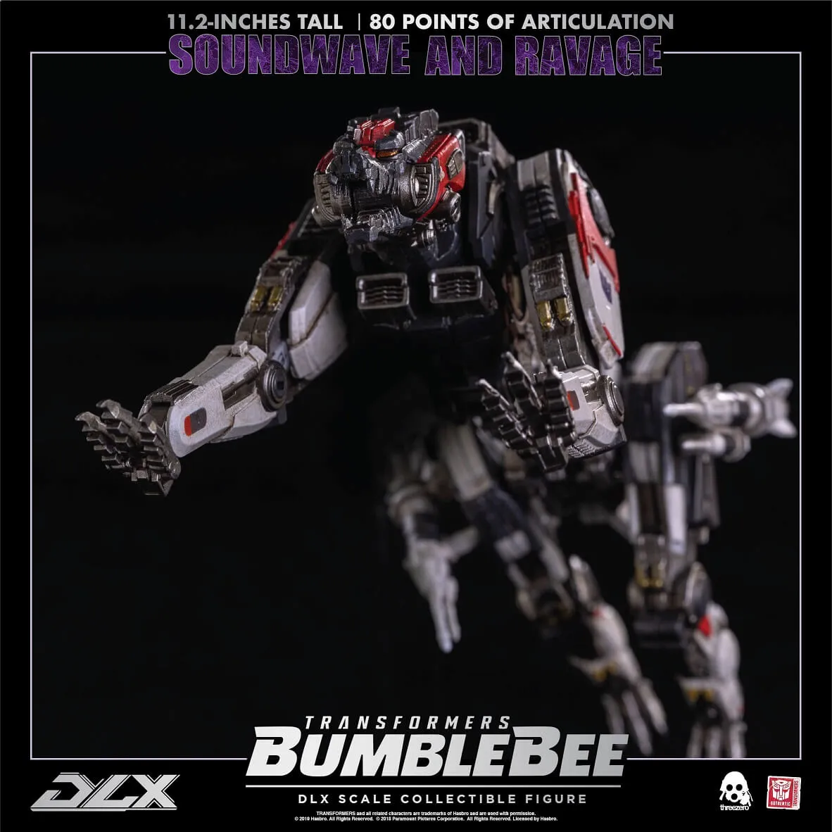 Soundwave and Ravage Collectible Figure DLX Scale Collectible Figure | Transformers: Bumblebee | threezero