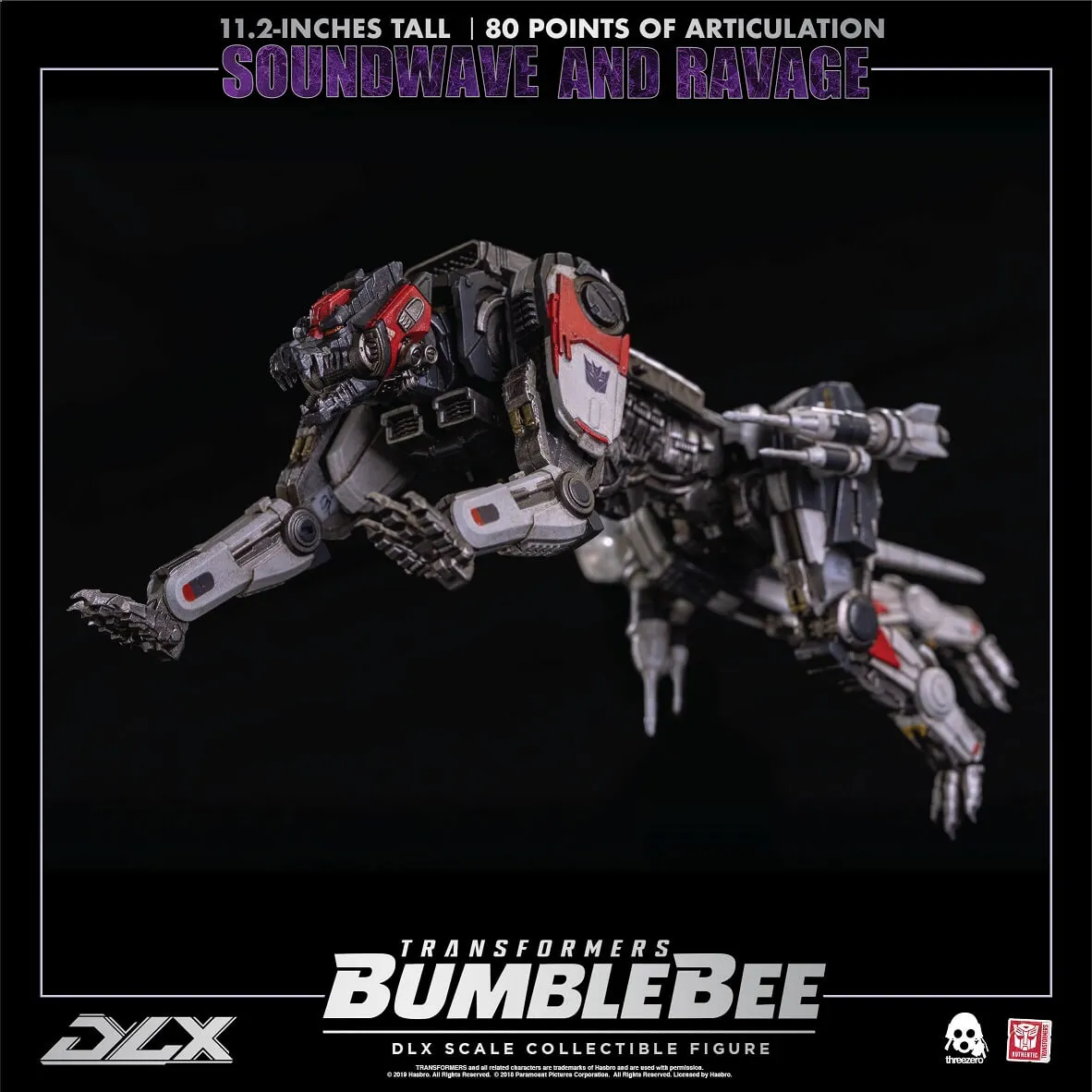 Soundwave and Ravage Collectible Figure DLX Scale Collectible Figure | Transformers: Bumblebee | threezero