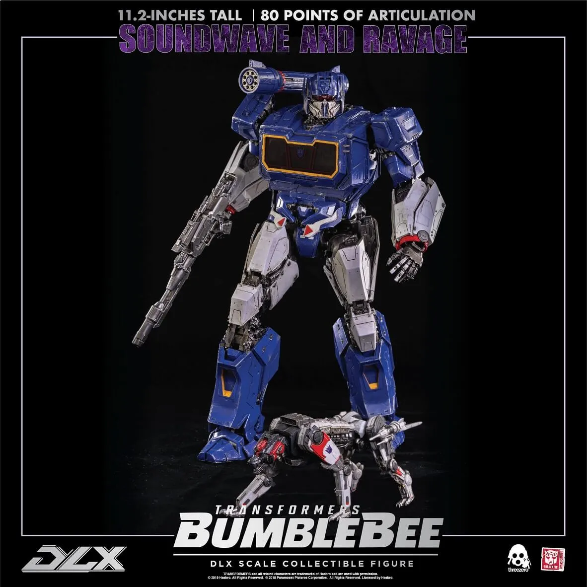 Soundwave and Ravage Collectible Figure DLX Scale Collectible Figure | Transformers: Bumblebee | threezero