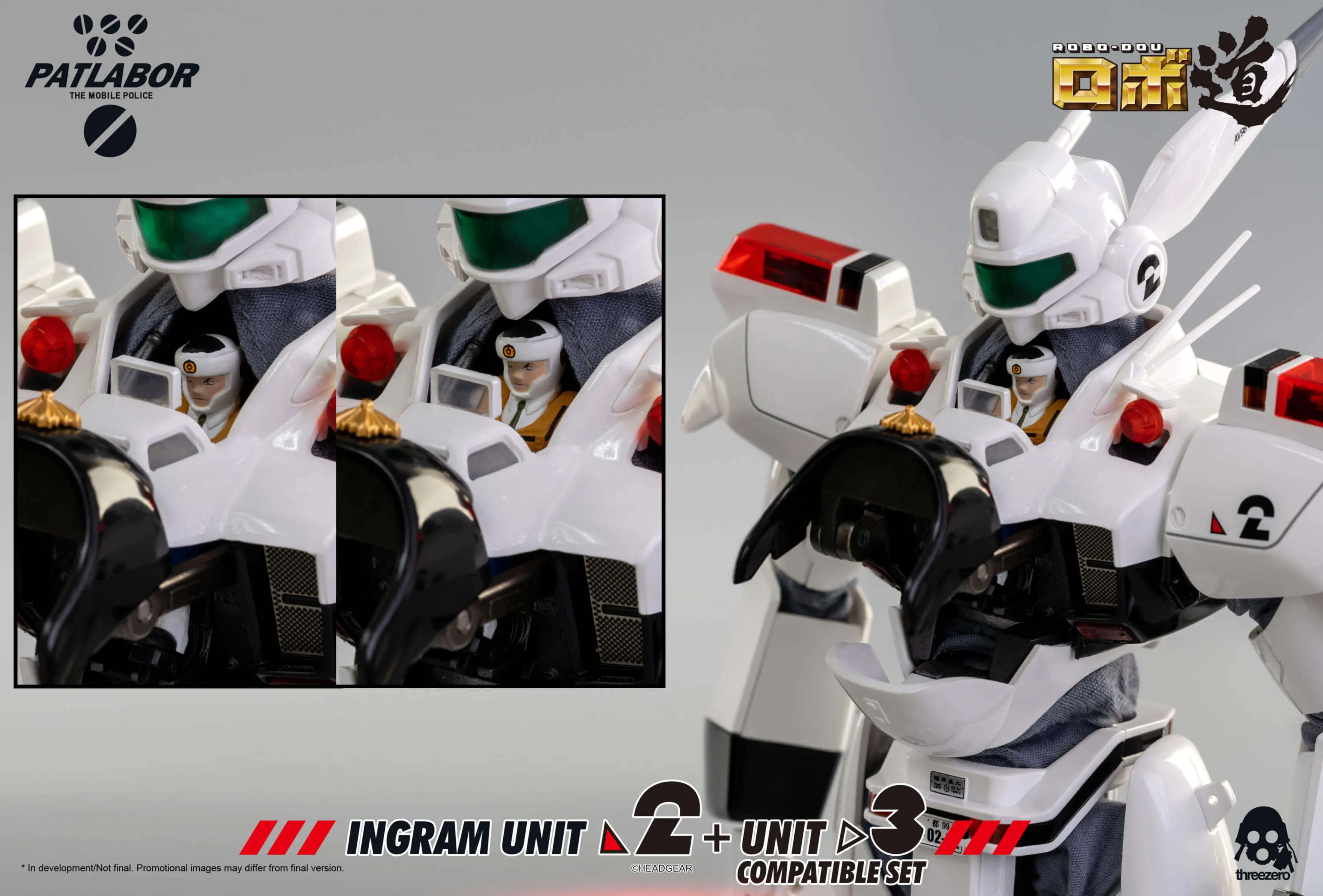 Ingram Unit 2 and Unit 3 Compatible Set ROBO-DOU Collectible Figure | Mobile Police Patlabor | threezero